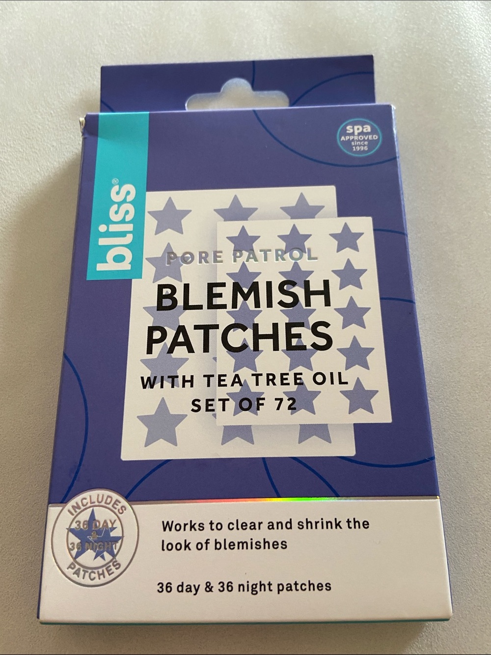 Bliss Blemish Patches - Purple and Teal Box NWT Pore Patrol - Star 🌟 box 72